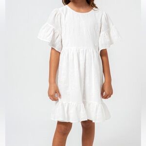 NWT Mayoral Girls Embossed Embroidery Dress White | NWT Mayoral White Dress